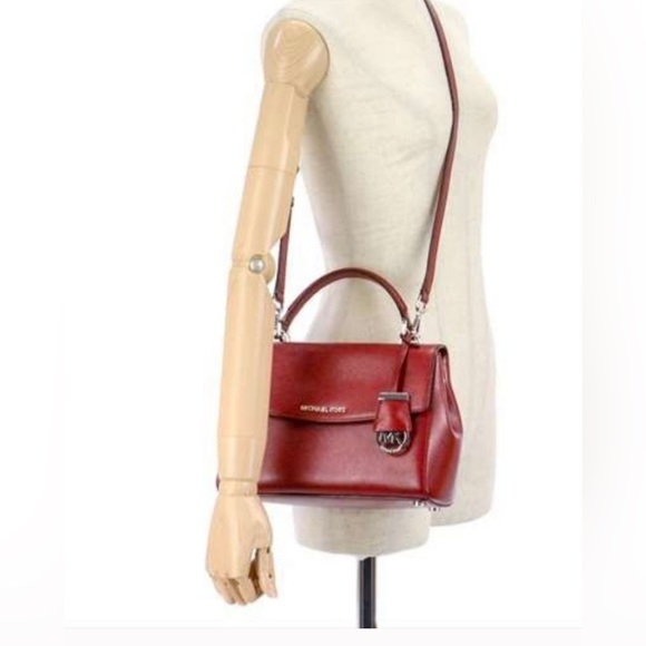 Michael Kors Ava Saffiano Leather Crossbody Bag "Cherry Red NWOT - Picture 11 of 11